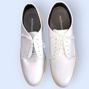 ALTAMA White Leather Uniform Oxford Dress Shoes Mens Sz 11.5D Military Band ROTC